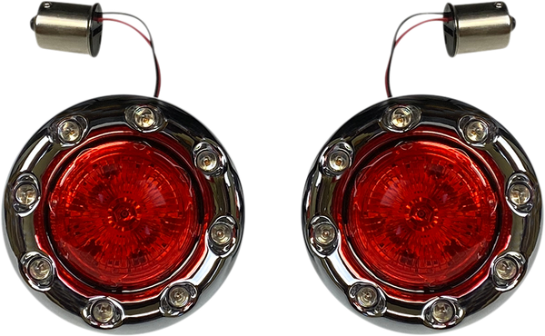 Probeam® Bullet Ringz 1156 Rear Turn Signals Chrome, 2, nordicamoto.ro