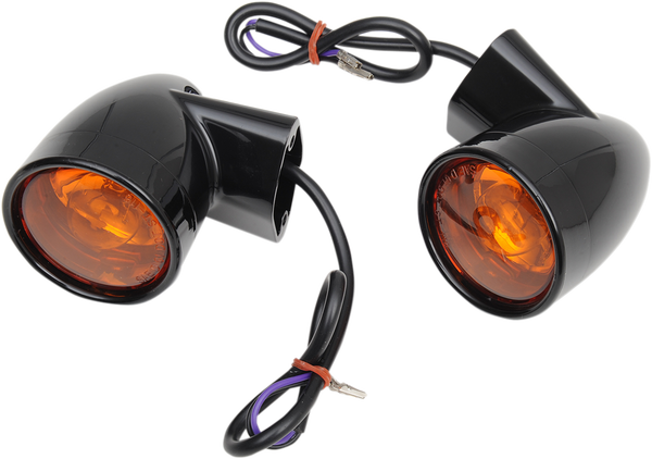 Bullet-style Turn Signals Black, Gloss, 1, nordicamoto.ro