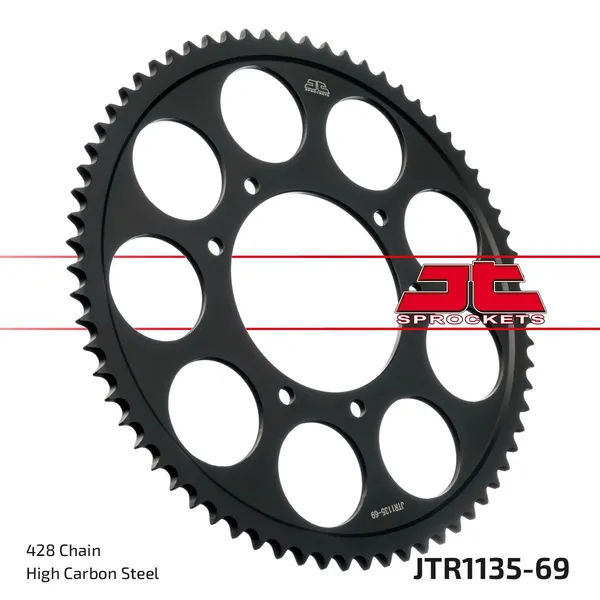 JT SPROCKETS Fekete hátsó lánckerék, 1, nordicamoto.ro