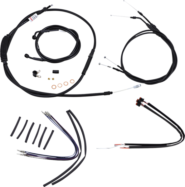Complete Black Vinyl Handlebar Cable/line Kit For Ape Hanger Handlebars Black, 1, nordicamoto.ro