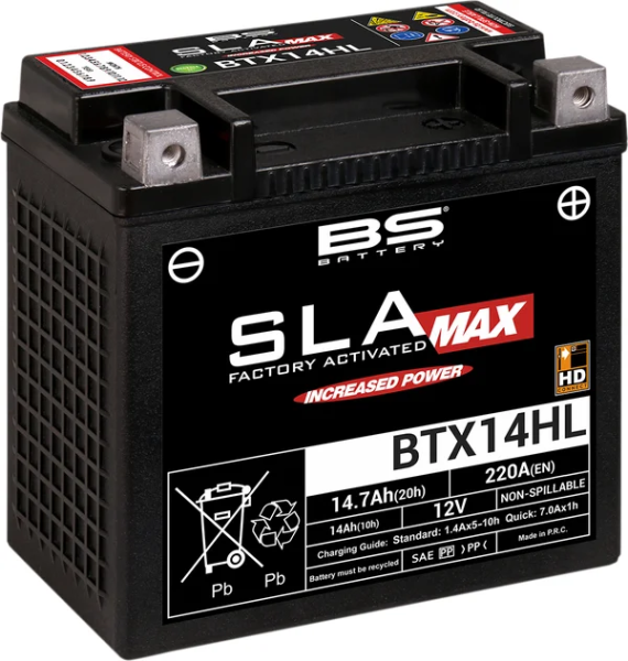Sla Max Factory – Zárt AGM akkumulátor, karbantartásmentes, fekete, 1, nordicamoto.ro