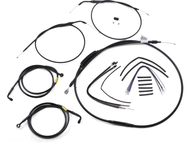 Complete Black Vinyl Handlebar Cable/line Kit For Ape Hanger Handlebars Black, 1, nordicamoto.ro