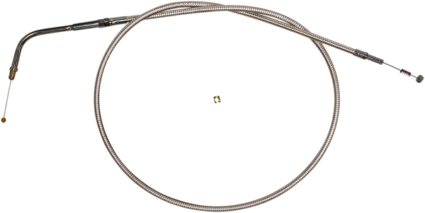 Polished Stainless Steel Braided Throttle/idle Cable Silver, 1, nordicamoto.ro