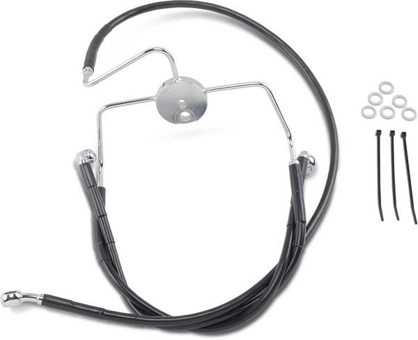 Extended Length Black Vinyl Brake Line Kit Black Oversize [+152 mm (6'')], 1, nordicamoto.ro
