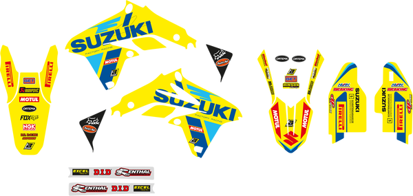 Blackbird Racing Replica Team Suzuki Ksrt 2022 Graphics Kit With Seat Cover Yellow, Blue, 3, nordicamoto.ro