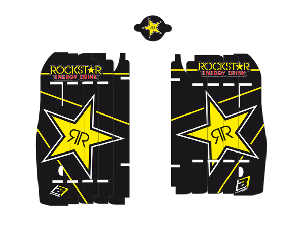 Rockstar Rad Louver Decals Black, Yellow, 1, nordicamoto.ro
