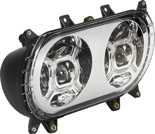 Double-x Led Headlight Chrome, 2, nordicamoto.ro