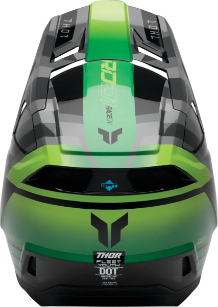 Thor Fleet Camber gyermek sisak, zöld/szürke/fekete, M-es méret – kis ördögöknek az utcára, teljes körű védelem a kis motorosoknak!, 3, nordicamoto.ro