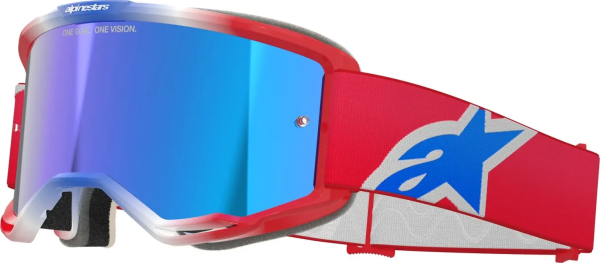 Alpinestars Vision 5 Corp Red / Mirror-Blue szemüveg, EGY MÉRET, 3, nordicamoto.ro