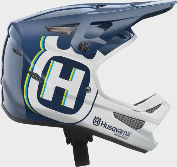 Husqvarna Status kék–fehér gyermek sisak, L-es méret (51–52), 1, nordicamoto.ro