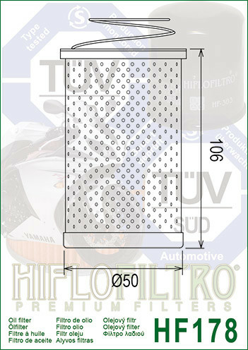 Filtru ulei HARLEY DAVIDSON FX SUPER GLIDE `71-79 Hiflofiltro HF178, 2, nordicamoto.ro