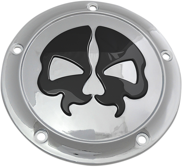 Split Skull Derby Cover Black, Chrome, 2, nordicamoto.ro
