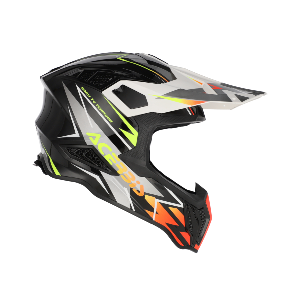 Acerbis Airstrike-X sisak, fekete/narancssárga fluoreszkáló, XXL, 12, nordicamoto.ro