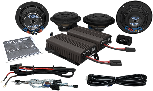 Ultra Front & Rear Speaker Kit With 600w Amp Cvo Black, 1, nordicamoto.ro