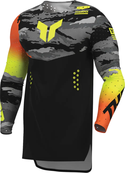 Thor Sportmode Recon LE póló, fekete/savanyú lime, L, 1, nordicamoto.ro