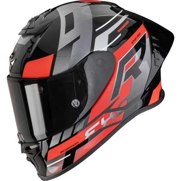 SCORPION EXO-R1 EVO II AIR ADRENALINE teljes arcú sport sisak, L-es méret, fekete/piros/ezüst, 2, nordicamoto.ro