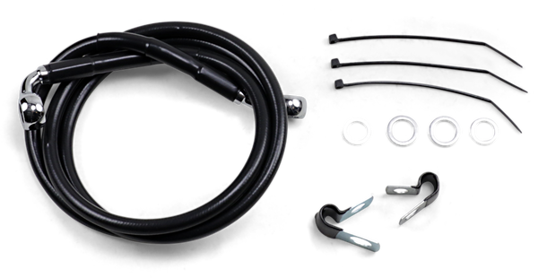 Extended Length Black Vinyl Brake Line Kit Black Oversize [+152 mm (6'')], 1, nordicamoto.ro
