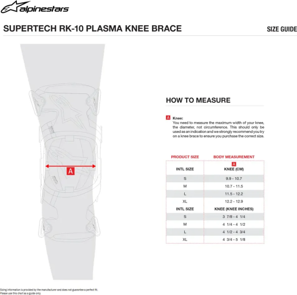 Alpinestars Supertech Rk-10 Plasma Black/Red S térdvédők, 2, nordicamoto.ro