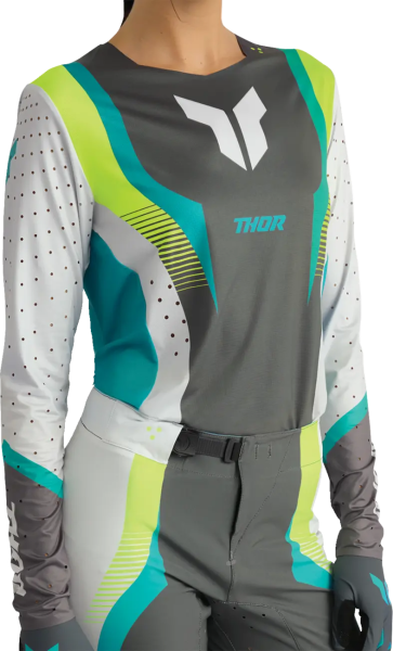Thor Sportmode Velocity női póló, szürke/kék, XL, 10, nordicamoto.ro