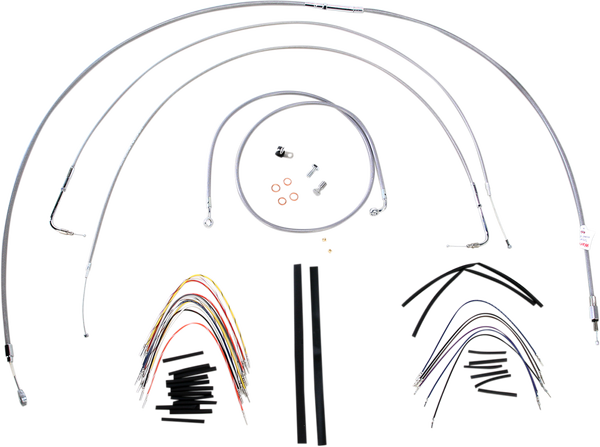 Complete Stainless Braided Handlebar Cable/brake Line Kit Silver, 1, nordicamoto.ro