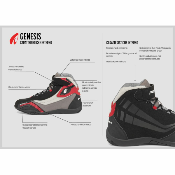 Forma Genesis fekete/piros motoros csizma FORU210-99 47-es méret, 3, nordicamoto.ro