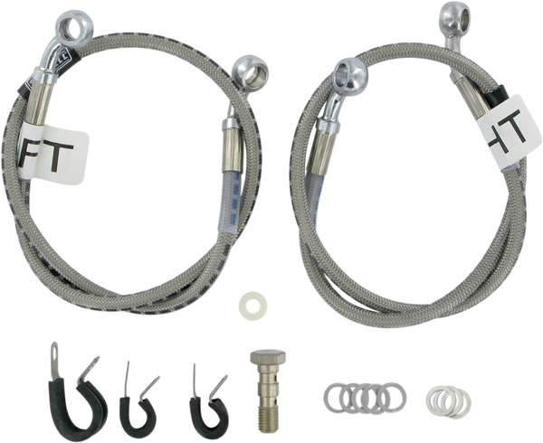 Cycleflex Two-line Racer Brake Line Kit Silver, 1, nordicamoto.ro