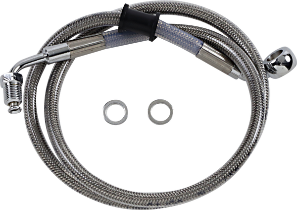Extended Length Stainless Steel Brake Line Silver, Clear-coated Oversize [+254 mm (10'')], 1, nordicamoto.ro