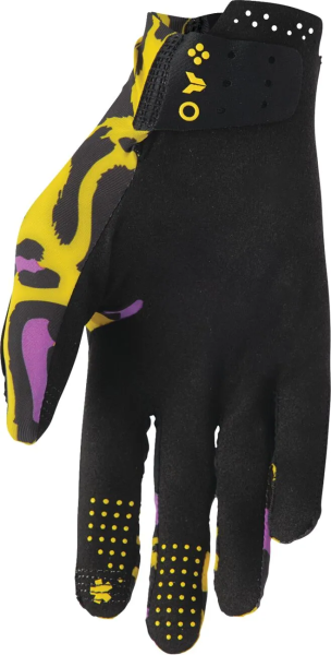 Thor Sportmode Cheetah kesztyű, sárga/lila/fekete, S méret, 6, nordicamoto.ro
