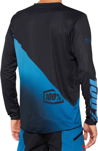 MTB póló, 100% R-Core, fekete/kék, L-es méret, 2, nordicamoto.ro
