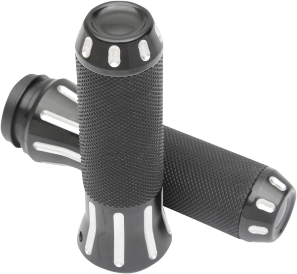 Custom Grips Black, Silver, 1, nordicamoto.ro