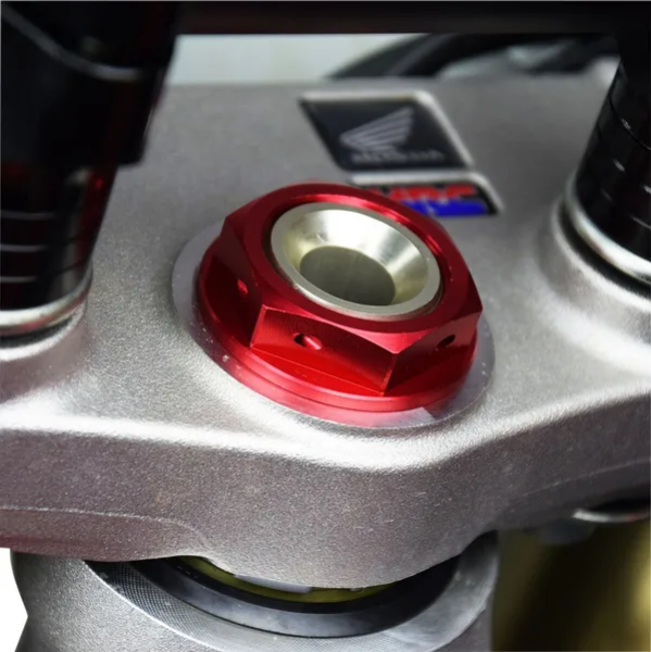 Steering Nut Red, 1, nordicamoto.ro