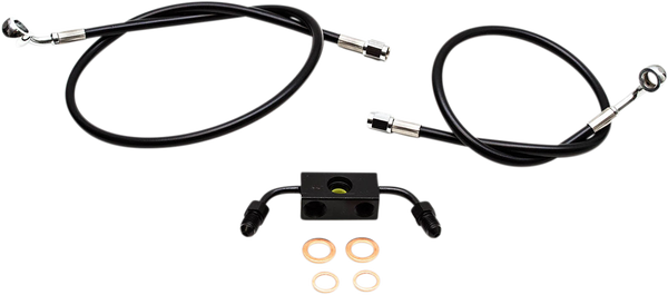 Black Braided Brake Line Kit Black 30, 1, nordicamoto.ro