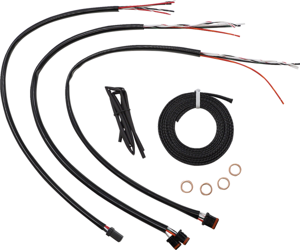 Complete Midnight Braided Handlebar Cable/brake Line Kit Black, 1, nordicamoto.ro