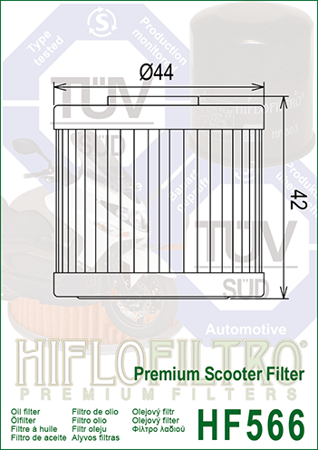 Filtru ulei KAWASAKI J125/300 Hiflofiltro HF566, 1, nordicamoto.ro