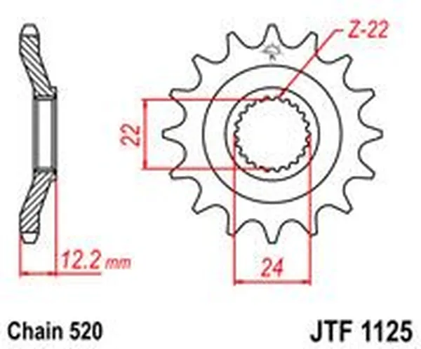 JT SPROCKETS Első lánckerék, természetes színű, 2, nordicamoto.ro
