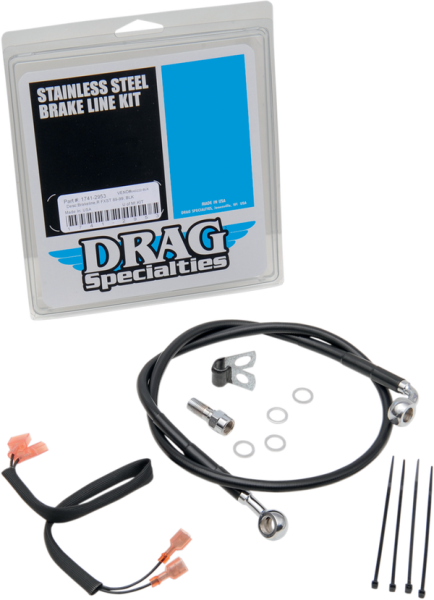 Stainless Steel Brake Line Kit Black, 1, nordicamoto.ro