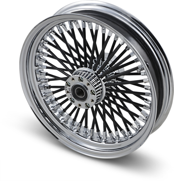 Fat Daddy Black 50-spoke Radial Laced Wheel Black, 4, nordicamoto.ro