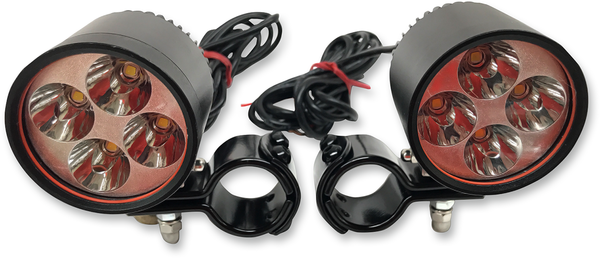 2(r) Led Driving Lights With 1-1/4(r) Clamps Black, 1, nordicamoto.ro