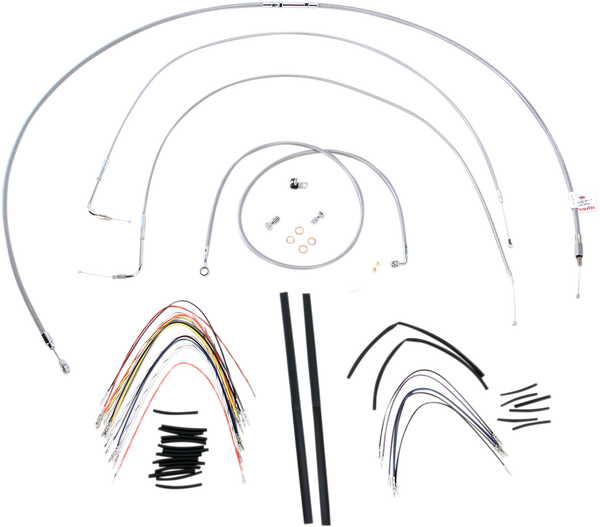 Complete Stainless Braided Handlebar Cable/brake Line Kit Silver, 1, nordicamoto.ro