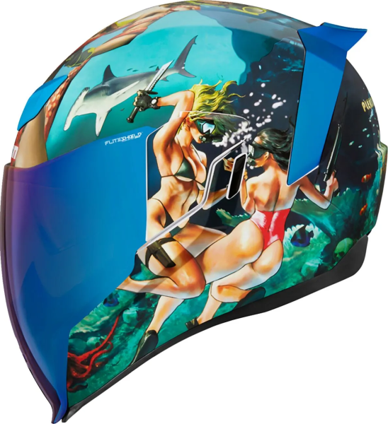Casca Icon Airflite Pleasuredome4 sisak – kék, L-es méret, 13, nordicamoto.ro