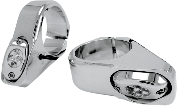 Led Fork-mount Marker Lights Chrome, 1, nordicamoto.ro
