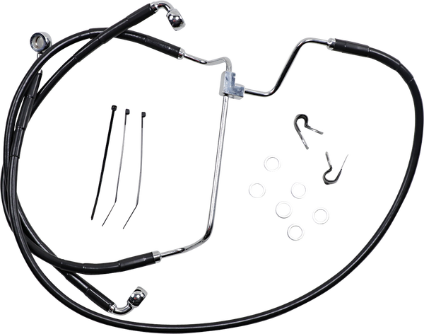Extended Length Black Vinyl Brake Line Kit Black Oversize [+102 mm (4'')], 1, nordicamoto.ro
