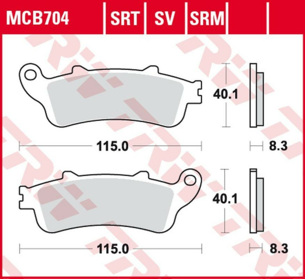 TRW szinterezett első fékbetétek KÖZÚTI / PÁLYA HONDA VFR 800 '98–'05 / CB 1100 X-11 '00–'03 / CBR 1100XX '97 –'08/STX 1300 '02 –'08/GL 1800 '01 –'17/VTX 1800 '01 –'08/KAWASAKI 650 NINJA '17 –/VULCAN 650 '15 –, 1, nordicamoto.ro