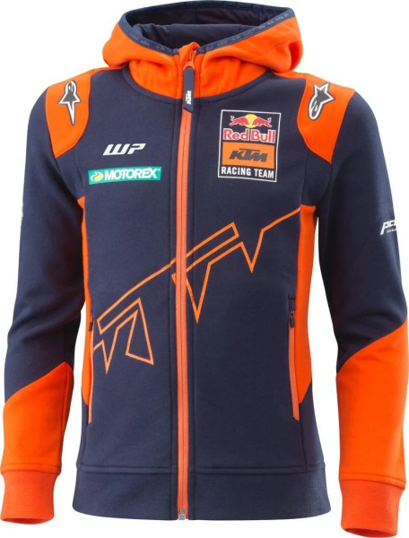 KTM Replica Team gyerek kapucnis pulóver, sötétkék/narancssárga, 128/7–8Y, 1, nordicamoto.ro