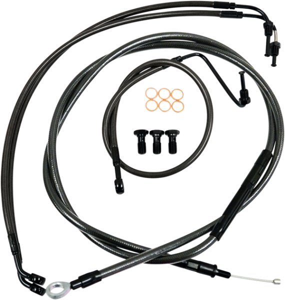 Standard Midnight Braided Handlebar Cable/brake Line Kit Black, 3, nordicamoto.ro