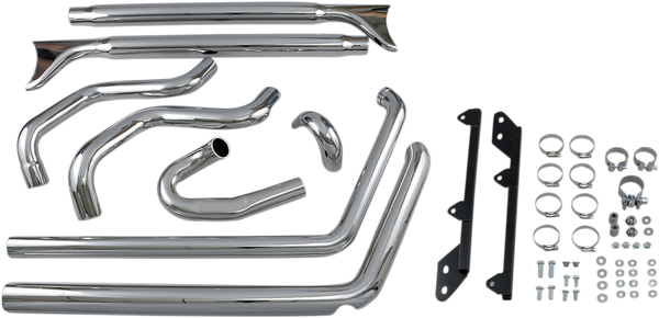 Fishtail True Dual Exhaust System Chrome, 2, nordicamoto.ro