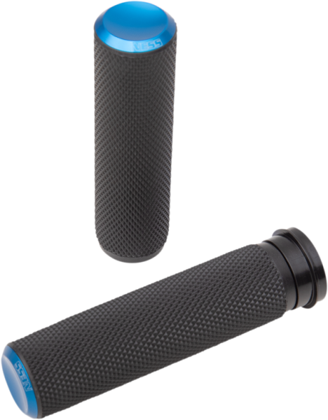 Fusion Knurled Grips Black, Blue, 1, nordicamoto.ro