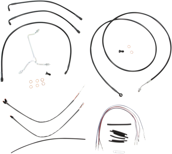 Complete Black Vinyl Handlebar Cable/line Kit For Ape Hanger Handlebars Black, 1, nordicamoto.ro