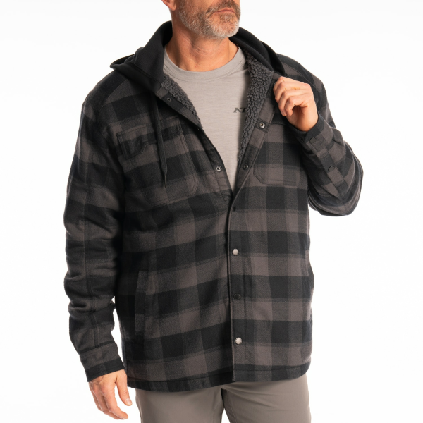 Targhee Fleece Lined Flannel Hoodie Black - Monument (Non-Current), 7, nordicamoto.ro