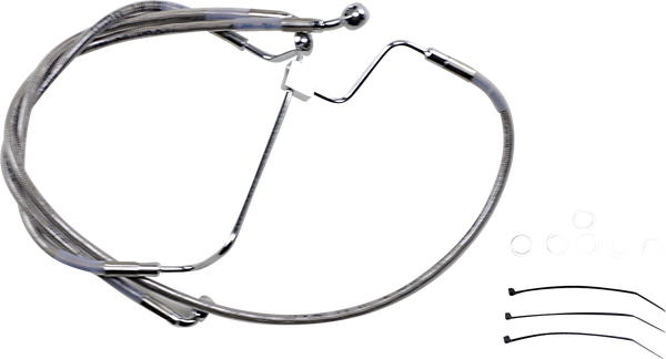 Extended Length Stainless Steel Brake Line Kit Silver, Clear-coated Oversize [+152 mm (6'')], 1, nordicamoto.ro